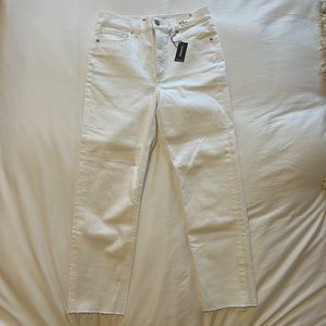 White Express super high rise mom jean
